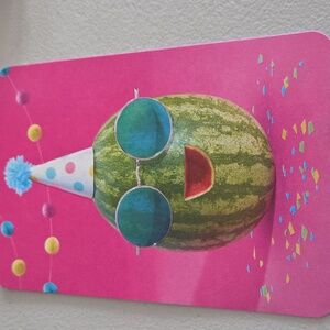 New 6 American Greetings Watermelon "Happy Birthday" Card & Envelopes